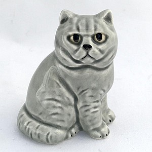 Фарфоровая статуэтка кошка Британская малая серая