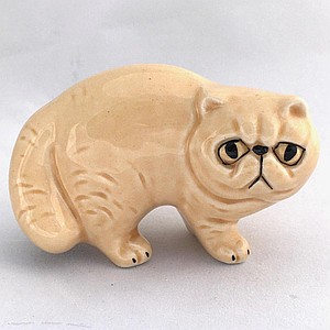 Фарфоровая статуэтка кошка Экзот малый кремовый