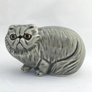 Фарфоровая статуэтка Персидский кот малый серый